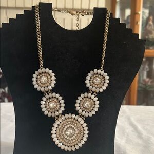 Chic Gold and White Statement Necklace